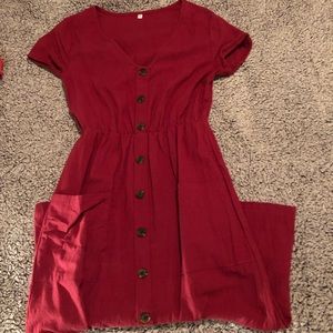 Button midi dress